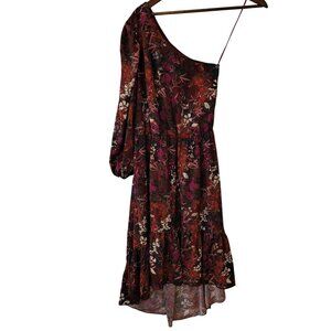 Chelsea28 One-Shoulder Floral Hi-Lo Dress Womens Size XS Ruffle Tiered Hem NWT